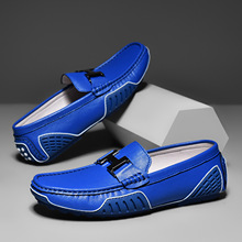 2024直播爆款真皮豆豆鞋春夏透气休闲皮鞋英伦一脚蹬驾车大码男鞋