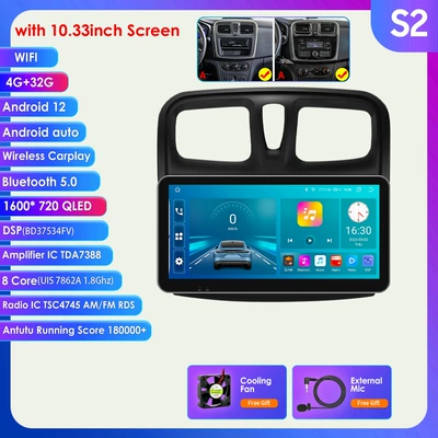 Suitable for 12-19 Renault Logan/Dacia Central Control Large Screen Android Large Screen Reversing Image Navigation Gps (DVD Navigation) - model-a-432g-wifi-version-7862-carplay-eight-core-1033inch-suitable-for-12-19-renault-logan-2dacia