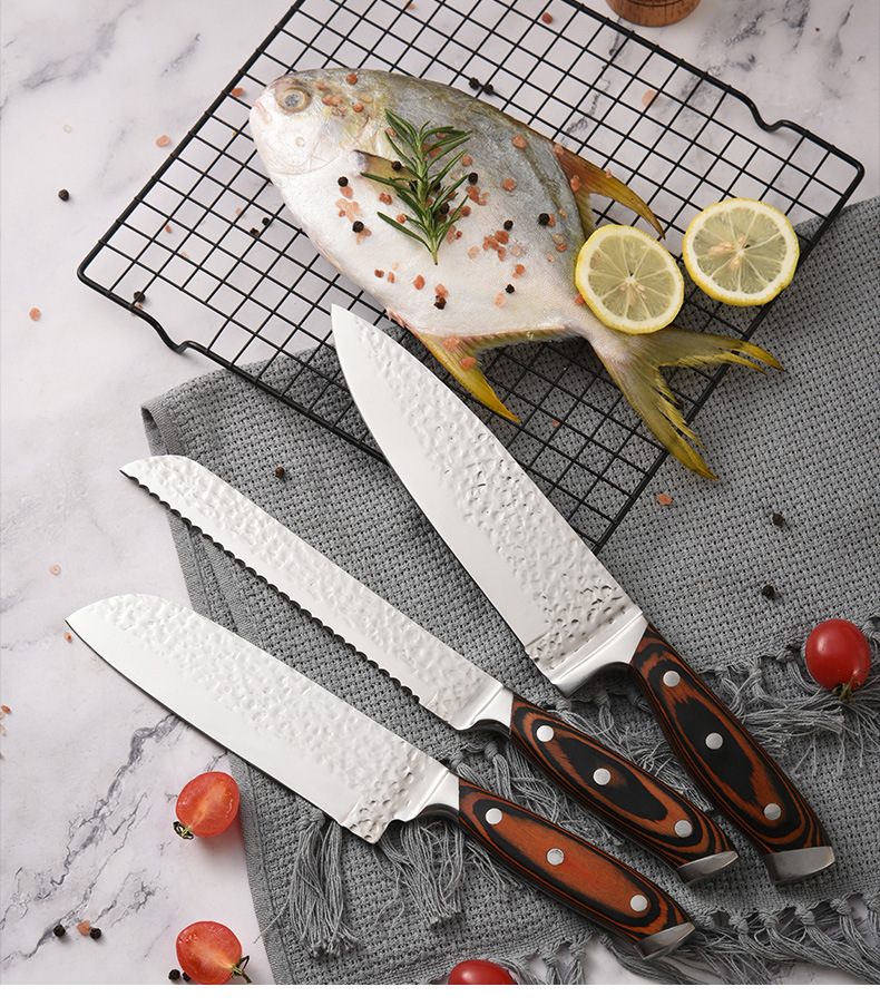 【定制】亚马逊刀具套装15件套彩木柄钢头刀套装带木刀座礼品刀具详情21