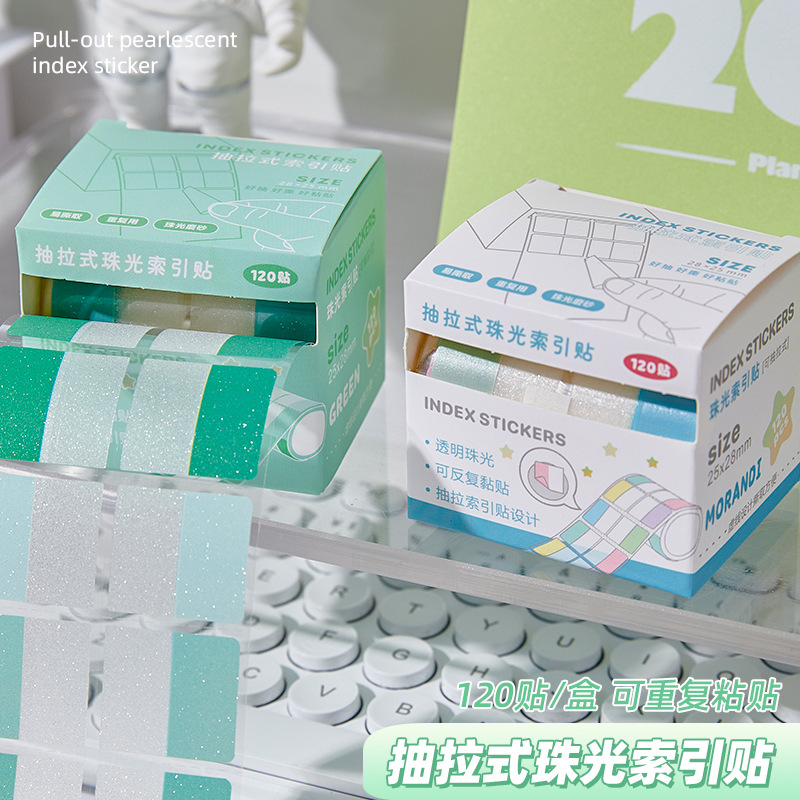 2025 nuevo índice de perla de alto valor facial ins viento simple tipo de extracción de los estudiantes con etiquetas pastillas