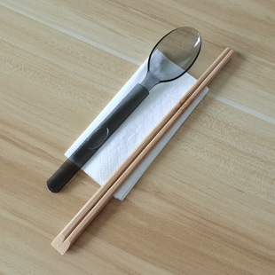 Disposable Tableware, Chopsticks, Three or Four Piece Set, Fork, Spoon, Chopsticks, Two Piece Set with Paper Towel, Takeaway Meal Long Wholesale