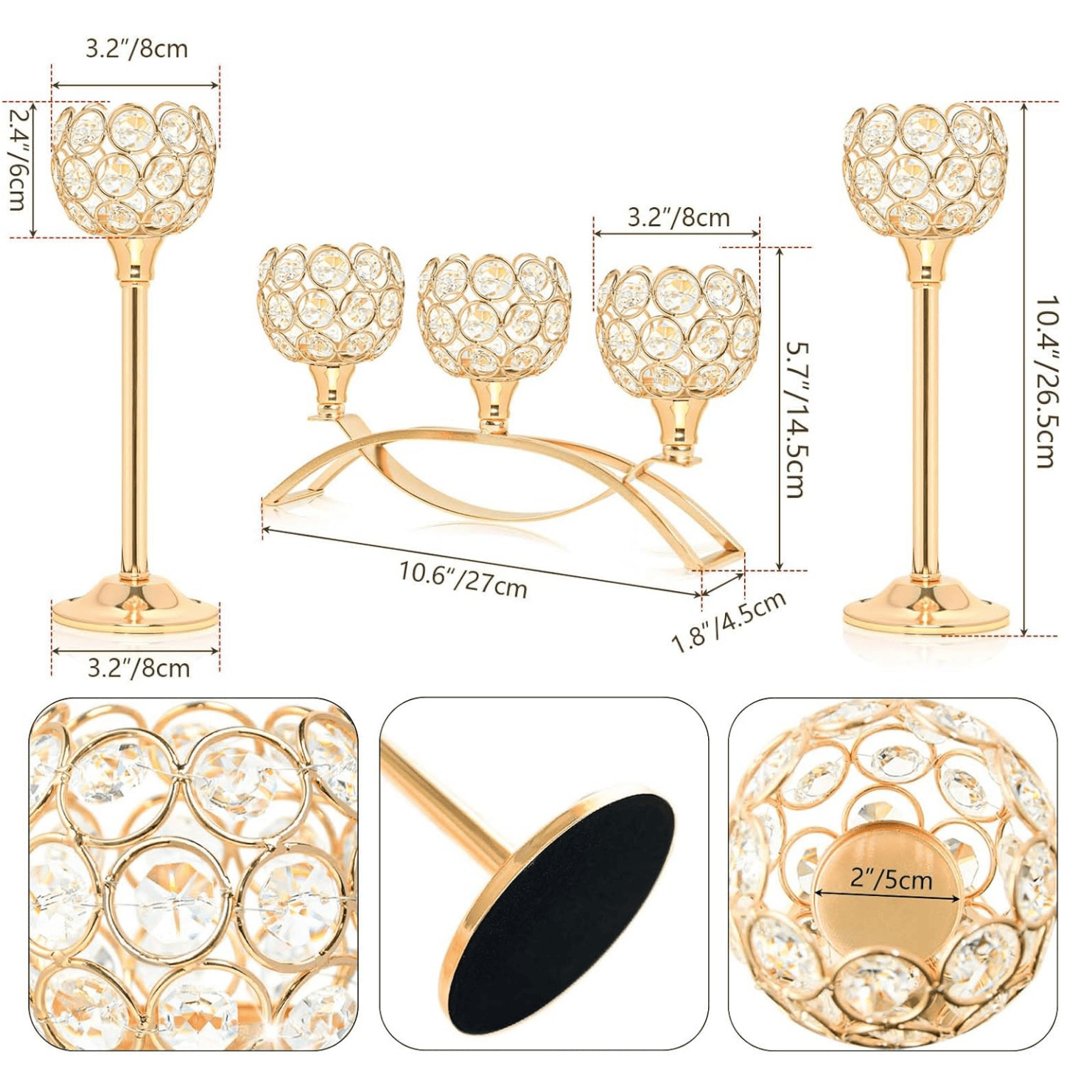 Amazon cristal candelabro decoración para el hogar candelabro elegante decoración de mesa para el hogar decoración de boda