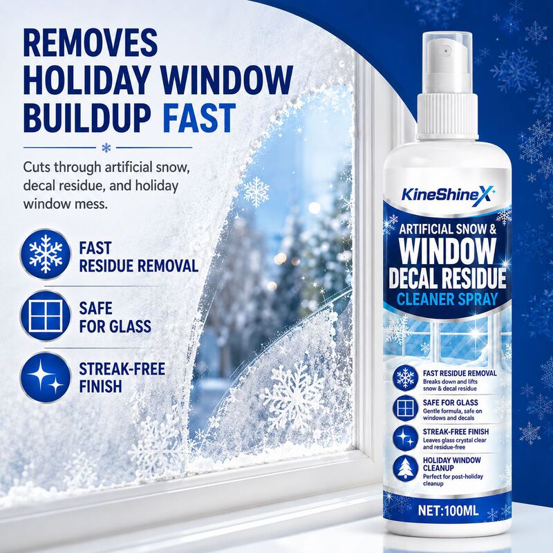 KineShineX Window Artificial Snow Remover, Christmas Window Decoration Sticker Residue Cleaning Spray, suitable for glass KineShineX Window Artificial Snow Remover, Christmas Window Decoration Sticker Residue Cleaning Spray, suitable for glass