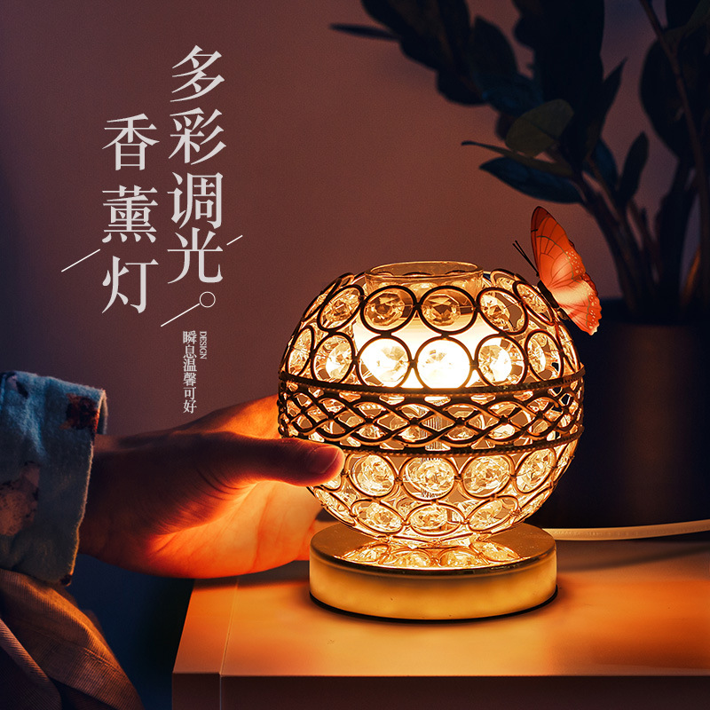 (2개) 아로마 테라피 램프 플러그인 홈 아로마 테라피 에센셜 오일 램프 침실 LED 야간 조명 USB 장식 책상 램프 아로마 테라피 촛불 향 버너