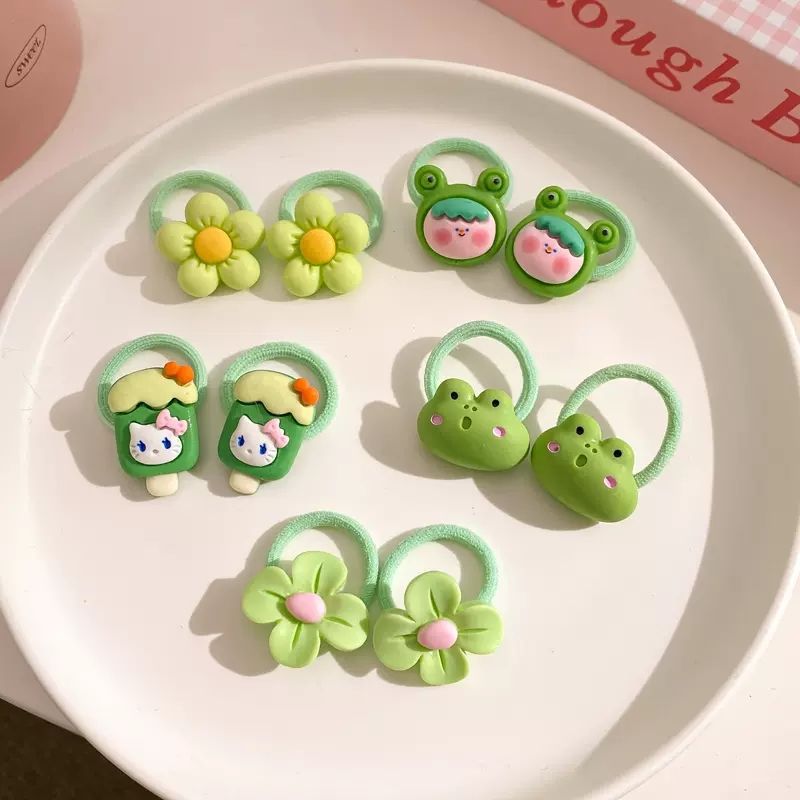 Bandas elásticas para el pelo para niñas, coleteros infantiles con dibujos animados, nuevo estilo 2025, coleteros para bebés que no dañan el cabello, accesorios para el cabello, coleteros con lazo, cuidado del cabello.