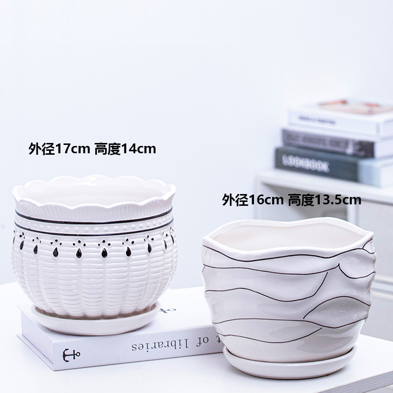 세라믹 - 가격 대비 가치가 높은 흑백, 맞춤형 스레드 대형 사이즈 각 1개 - 대형