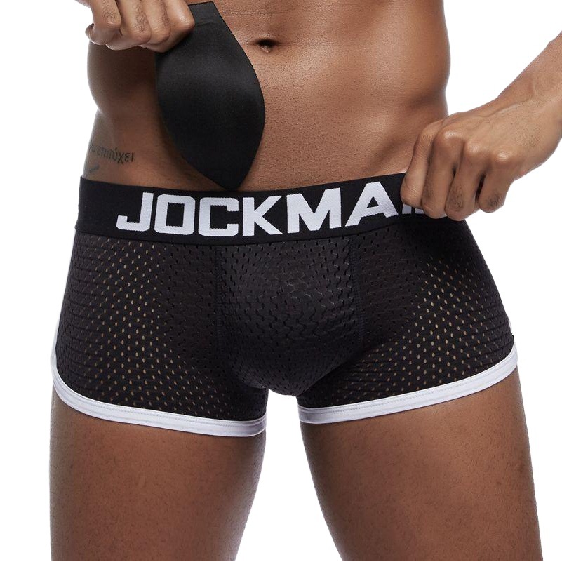 JOCKMAIL nuevo frontal de malla convexa espalda cadera-Levantamiento de los hombres calzoncillos de boxeador acolchado esponja cadera-Levantamiento de cadera boxeador