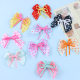 Spot supply color printed love ribbon bow garment accessories polyester butterfly handmade with bow