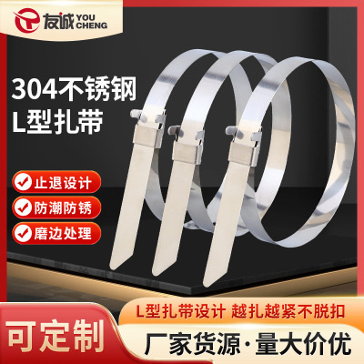 304 Stainless steel Ligature Manufactor Self-locking 4.6 Cable Marine Metal Cable ties Cable Ligature