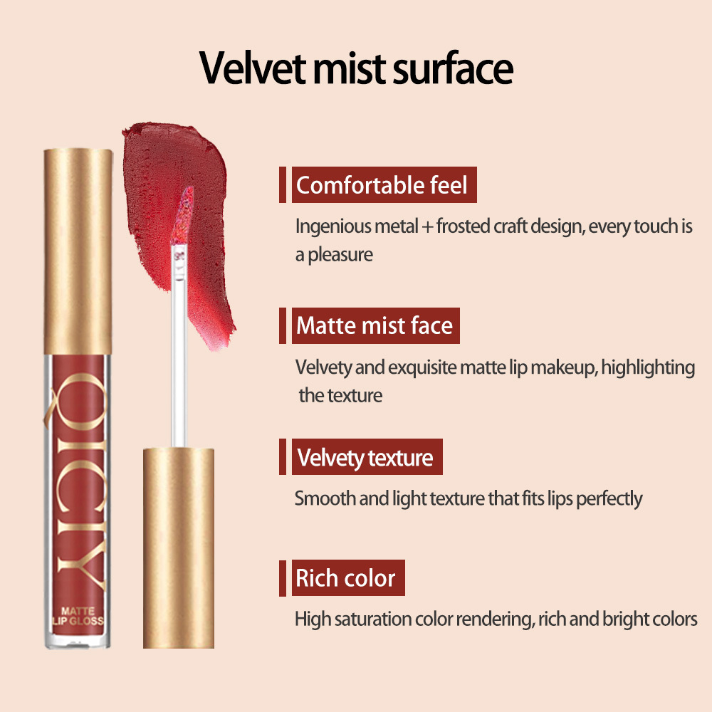 Exklusives QICIY-Lippenglasur-Set, matt, perlmuttartig, Antihaft-Lipglasur, beliebter Lipgloss, 11 Farben_voghion.com