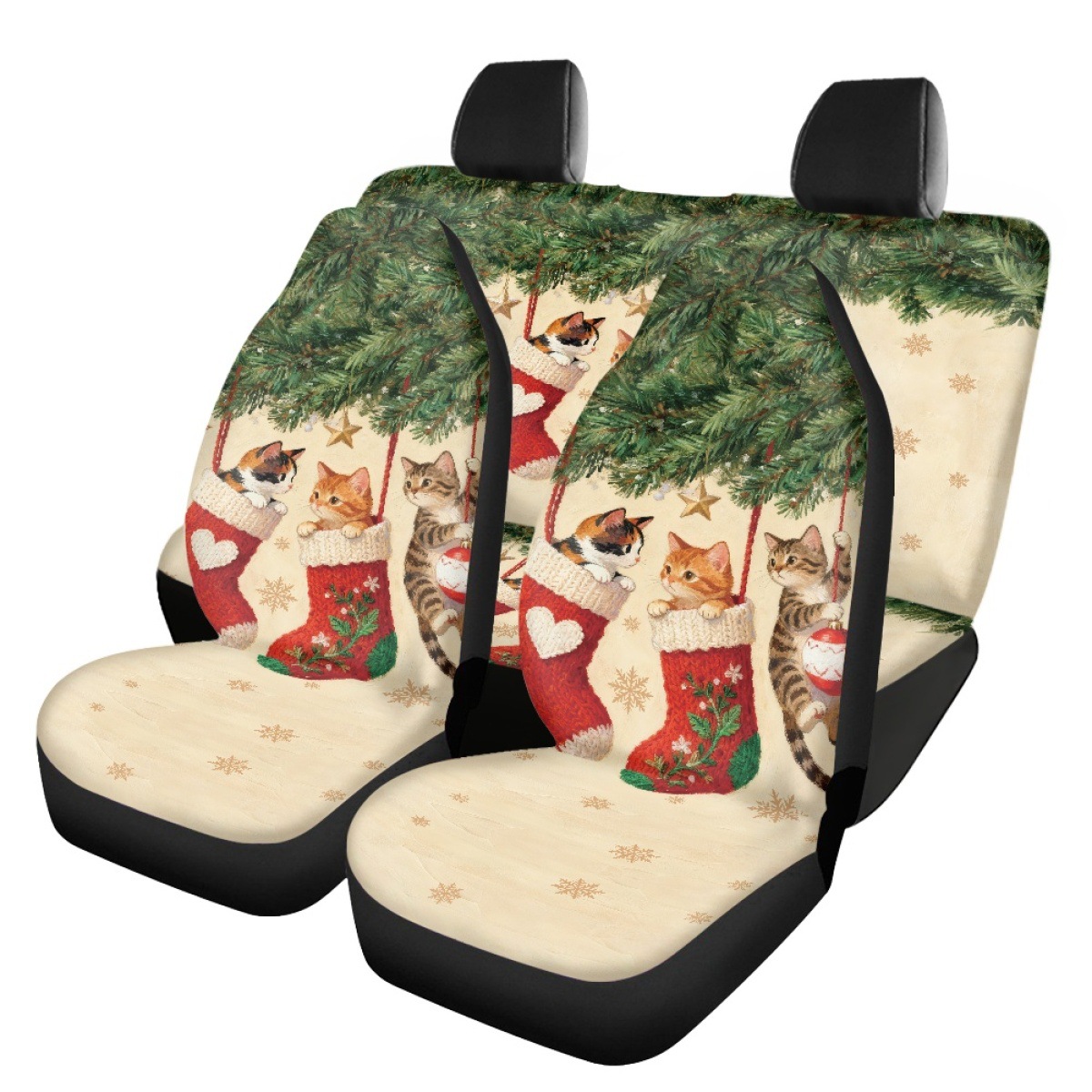 Santa Claus Print Custom Seat Covers Amazon Car Anti-Slip 3-Piece Set Seat Cushion Pod, Minimum Order of One Piece