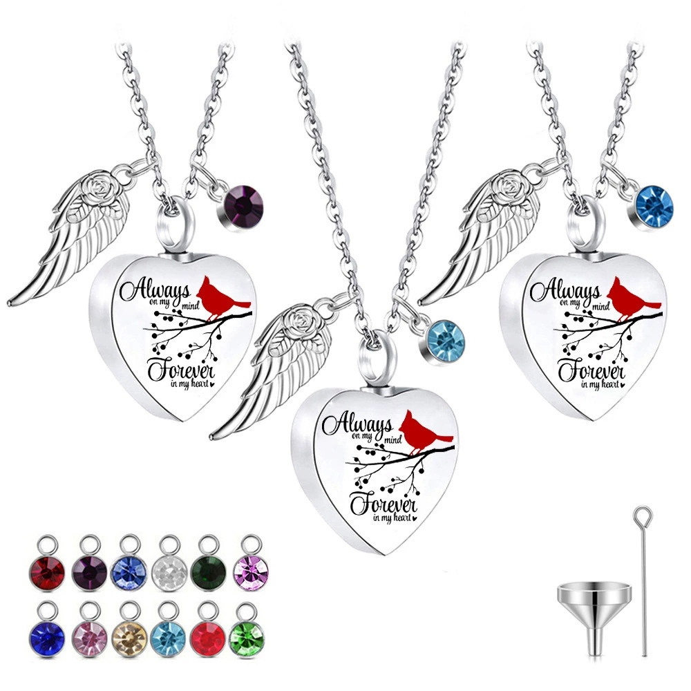 Мемориальное ожерелье Ожерелье из пепла в форме сердца, мемориальный кулон для кремации, мужское и женское персонализированное ожерелье, парфюмерное ожерелье, оптовая продажа