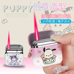 Headphones Windproof Lighter Pacha Dog Kuromi Cinnamon Dog Cartoon Internet Celebrity Gas Lighter Smoking Accessories Wholesale