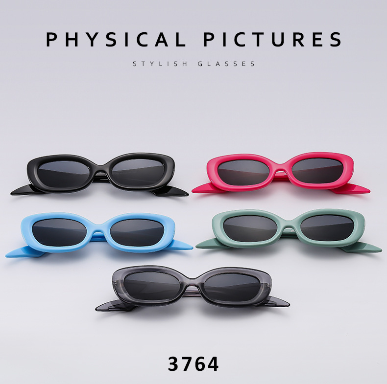 Y2k Couleur Unie Ca Cadre Ovale Plein Cadre Femmes De Lunettes De Soleil display picture 3