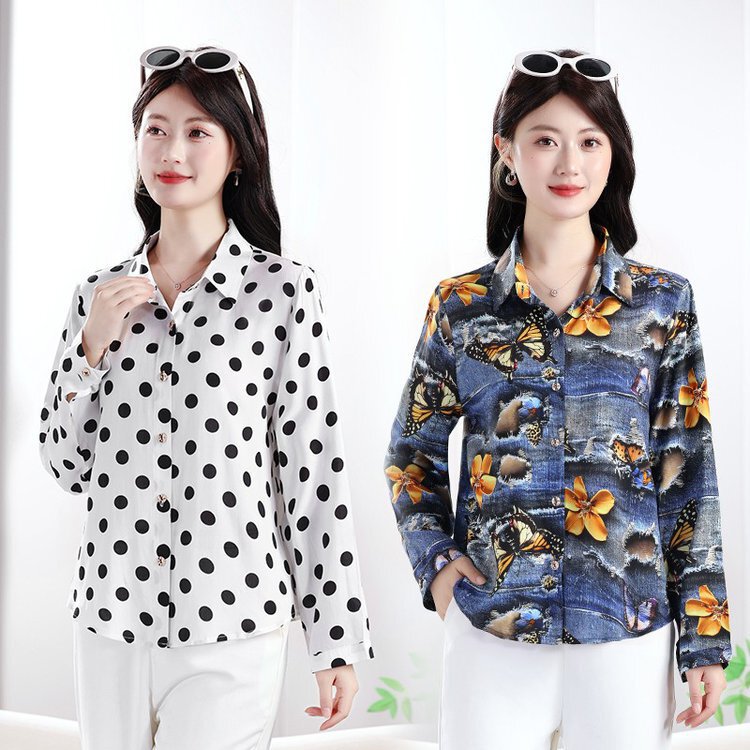 Spring Fashion Casual Shirts for Women, Mom-Style Clothing, Lightweight and Comfortable to Wear, Suitable for Daily Commuting Spring Fashion Casual Shirts for Women, Mom-Style Clothing, Lightweight and Comfortable to Wear, Suitable for Daily Commuting