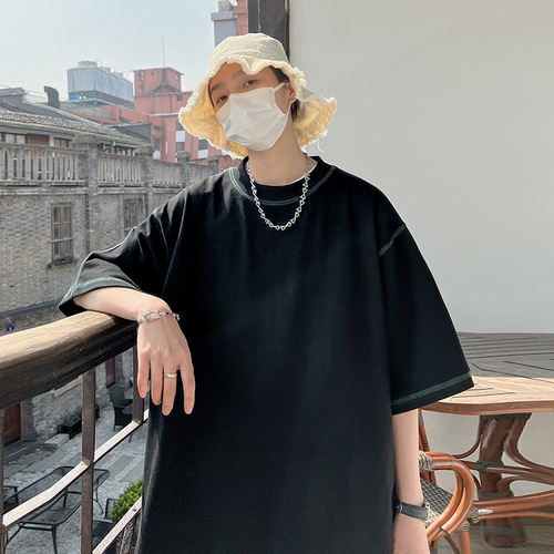 White T-shirt Short-sleeve Men's Summer Design-led Niche American Streetwear Brand Large Size Casual Base T-shirt