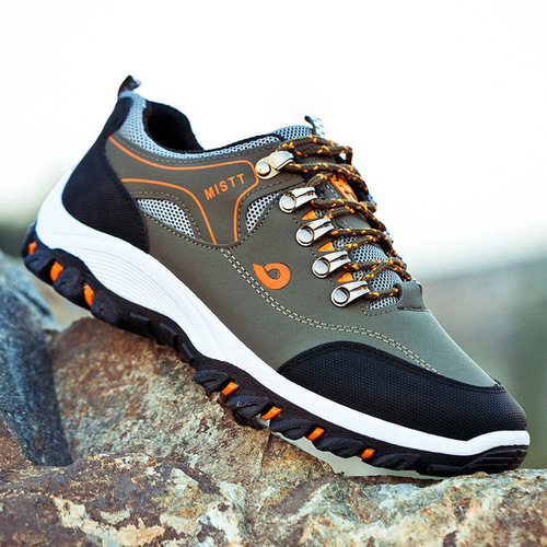 Korean men's outdoor hiking shoes, casual running sports shoes, trendy shoes, water-resistant, anti-slip, wear-resistant men's shoes, foreign trade shoes