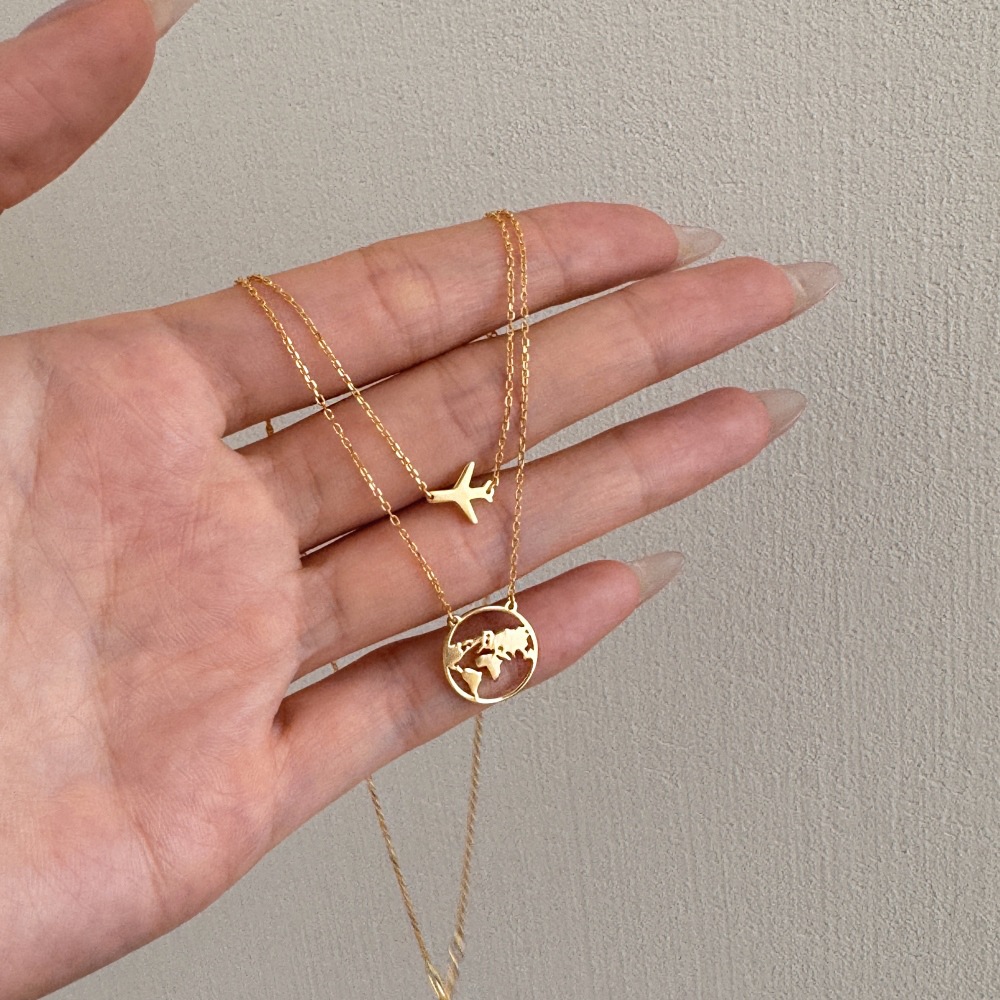 Layered Necklaces Classification 925 sterling silver Chain Material 925 Sterling Silver Zircon Inlay Solid Color Layered Necklaces
