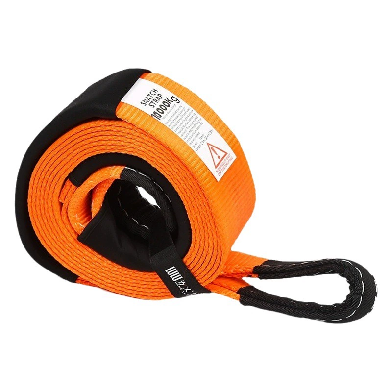 Светящийся буксировочный трос производителя 5м8/10 тонн, усиленный и утолщенный нейлоновый полиэстеровый аварийный буксировочный трос для внедорожников, ремень для прицепа