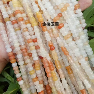 天然金丝玉密玉算盘珠葫芦竹节圆珠米珠散珠DIY手串项链配饰珠