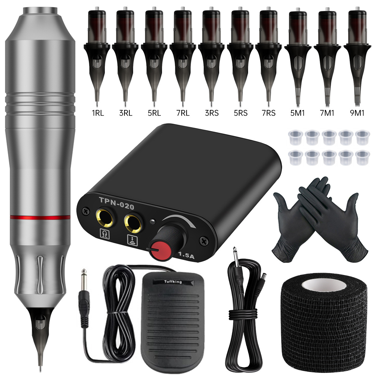 Traje de máquina de tatuaje caliente transfronterizo tatuaje estudiante principiante práctica traje tatuaje bordado combinación de máquina de tatuaje