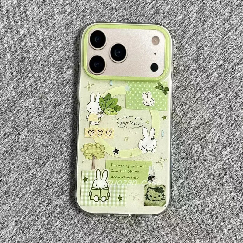 Rabbit-Themed Phone Case Suitable for Samsung S23 Fe, S26 Ultra/S24 Plus/S21, Magnetic for Apple 17 Pro Max