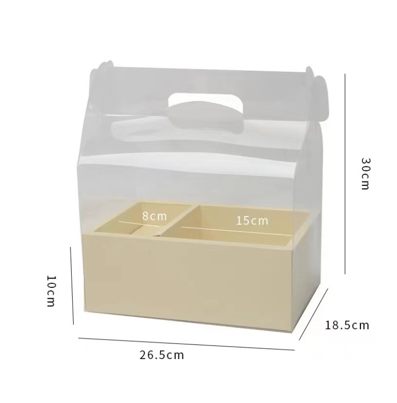 Yixing transparente PVC caja portátil de pastel de flores recubierto caja de regalo de frutas impermeables caja de embalaje de pastel
