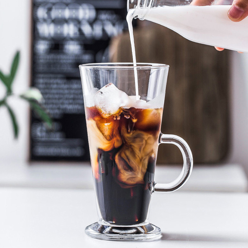 Lizon creativo taza de café irlandesa alta taza de té de leche caliente taza de jugo de vidrio transparente se puede imprimir logotipo