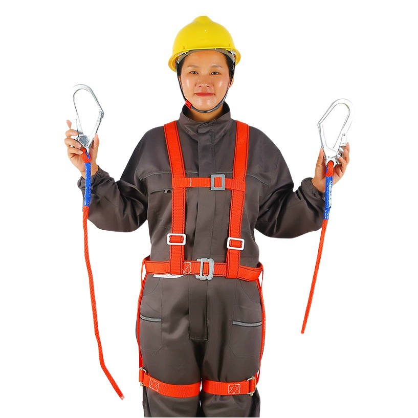 Ремень безопасности по национальному стандарту Luyue, страховочный ремень против падения для работ на высоте, специальное крепление для ног и амортизация для наружных строительных работ.