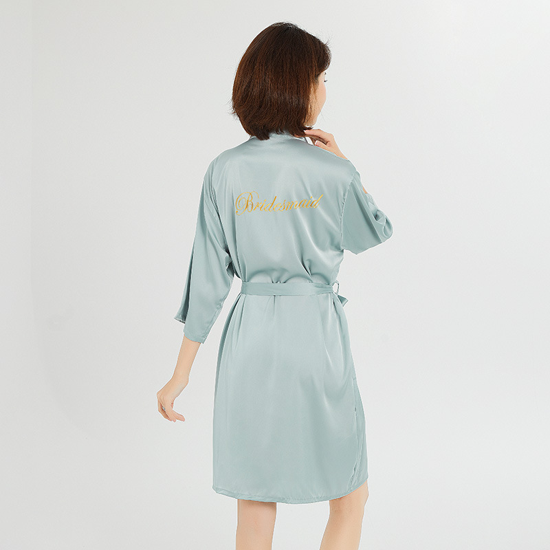 Ropa de novia, túnica de mañana, túnica de noche, maquillaje de bodas, dama de honor, kimono de boda, seda, túnica de baño de satén