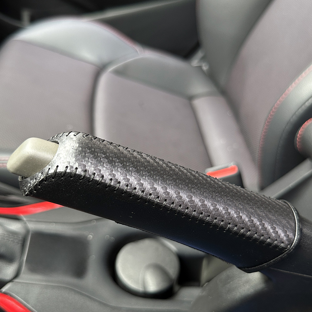 Cross-Border Universal Car Gear Shift Lever Handbrake Leather Hand-Stitched Brake Lever Decorative Protective Cover Gear Shift