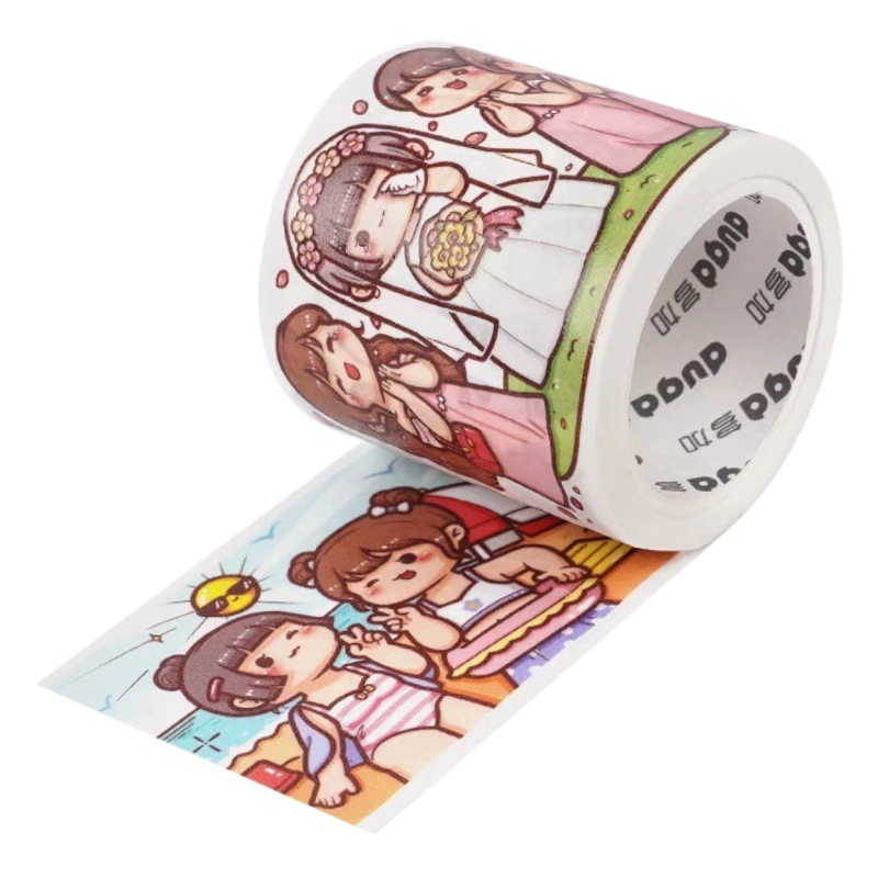 【Специальная распродажа】Новая лента Little Mochi, упакованная отдельно, с персонажами мультфильмов, специальная масляная и бумажная лента для дневника