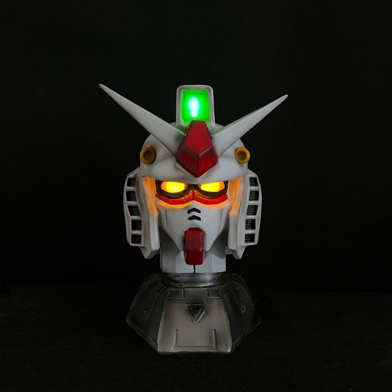 Gundam cabeza esculpida versión luminosa resina GK decoración estatua