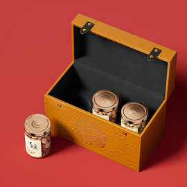 新年手提伴手礼盒高档春节零食茶叶罐坚果收纳皮质包装盒兔年皮盒