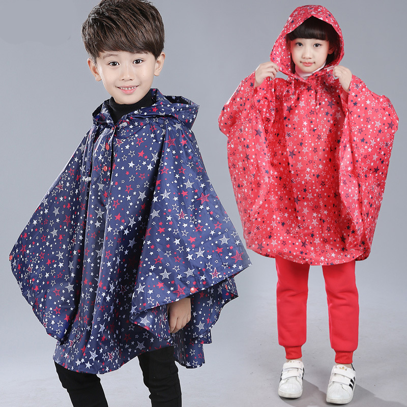 Children's fashion raincoat New Kids boys and girls Cape beautiful stars printing cute waterproof baby poncho Children's fashion raincoat New Kids boys and girls Cape beautiful stars printing cute waterproof baby poncho