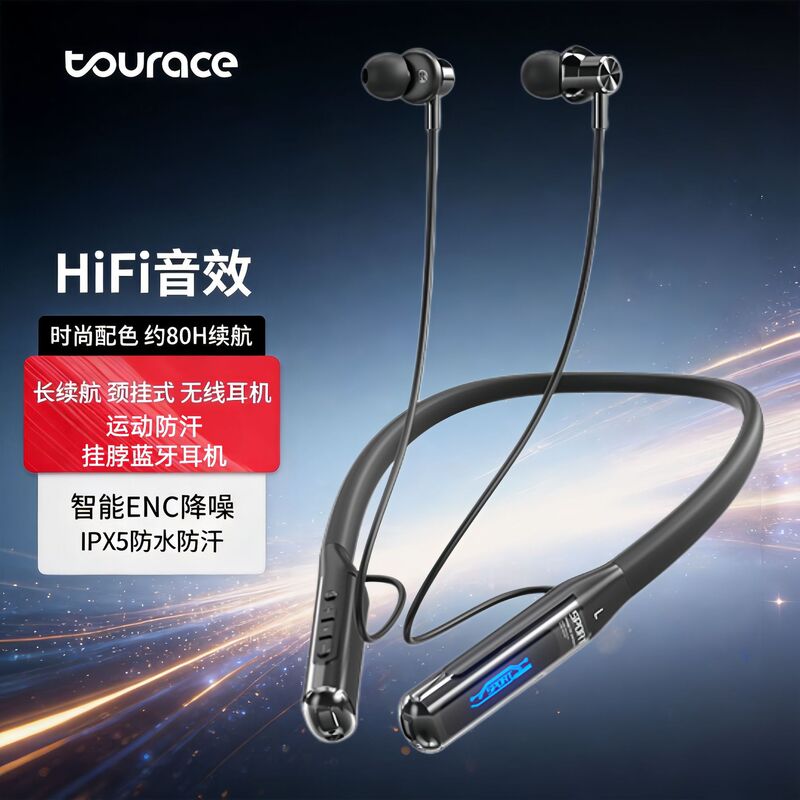 2026 New Model Neckband Headphones Bluetooth Neck-Mounted True Wireless Sports Noise-Cancelling In-Ear Neckband Bluetooth Headphones