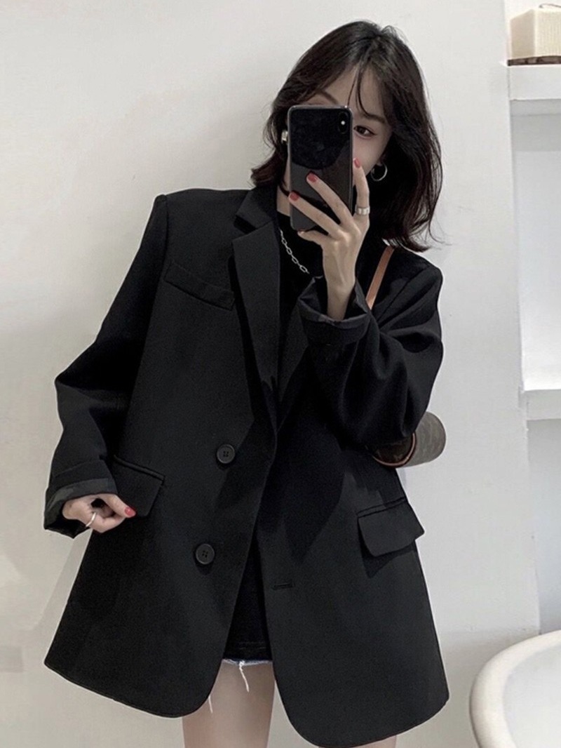 Small Top Black Suit Jacket Women's 2024 New Spring and Autumn Korean Casual Comfortable High-end Suit