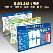 公司6S宣传栏挂画7S看板工厂车间质量管理标语贴海报现场品质展板