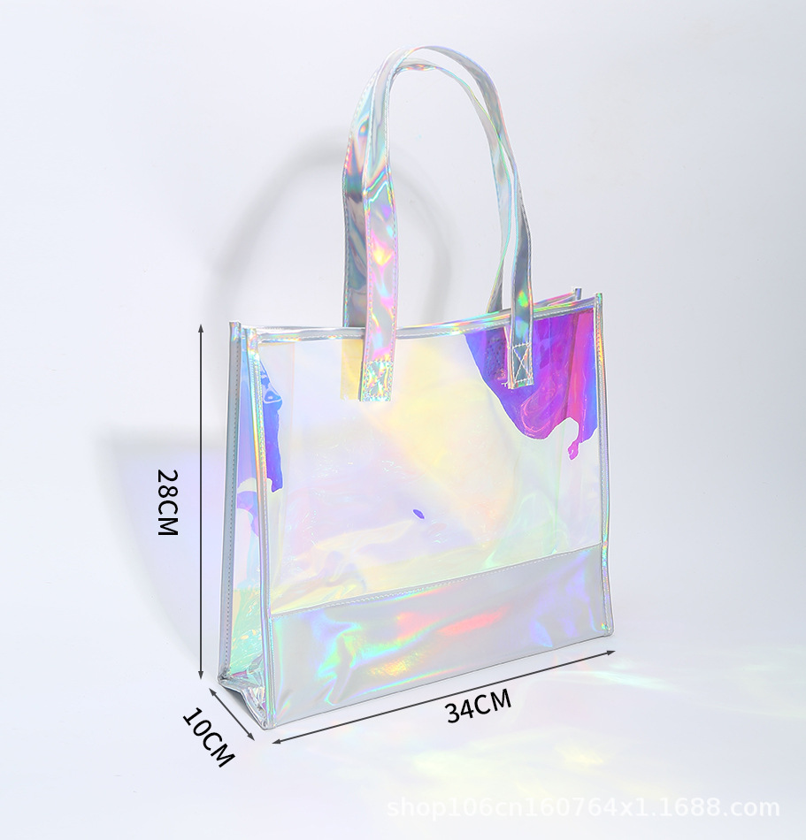 Bolsas láser se pueden personalizar bolsas de plástico de PVC bolsos de regalo transparentes de alta gama bolsas de regalo tpu deslumbrantes bolsas de gelatina personalizadas
