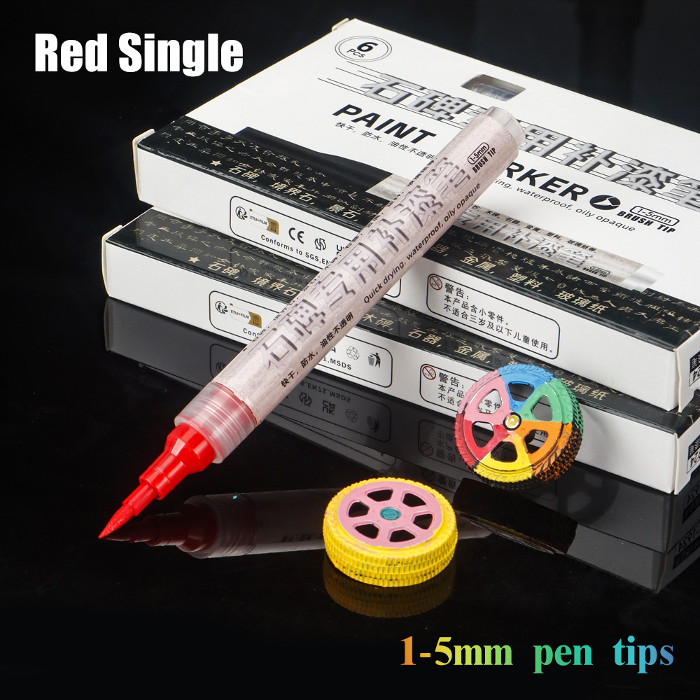 12 colores bolígrafo de pintura blando conjunto de cepillo aceitoso graffiti bolígrafo de pintura impermeable no desvanecido bolígrafo al por mayor