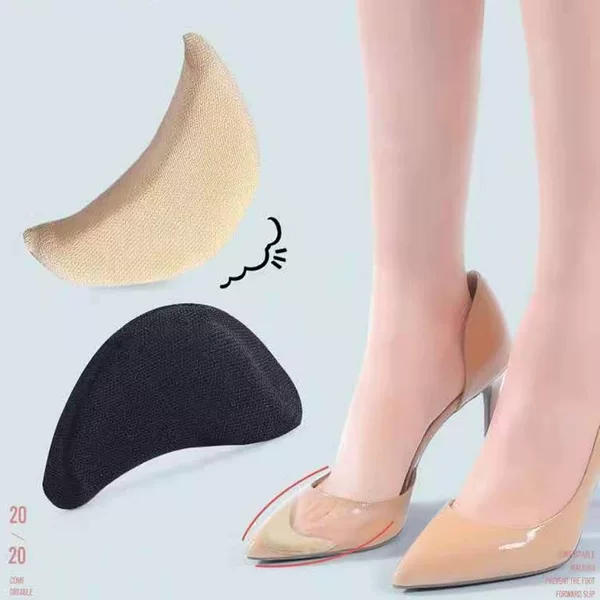 High Heel Shoe Toe Inserts for Adjusting Shoe Size, Black and Beige, Toe Protectors, Anti-Pain, Anti-Slip, Anti-Fall-Off, Universal Type