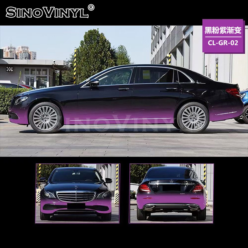 Carlake gradiente de color que cambia la película del coche especial que cambia de color blanco mate degradado película del coche Brillante Blanco Rosa modificación del cuerpo