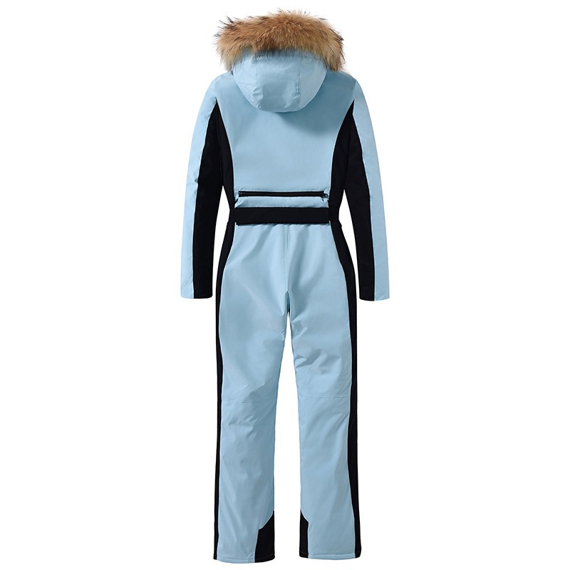 Combinaison de ski femme coupe slim – Combinaison de snowboard une pièce imperméable et coupe-vent | Vêtements de ski d'hiver à isolation thermique et poignets réglables_voghion.com