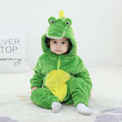 Qiletu Autumn New Children's Clothing Animal-shaped 3D Flannel Single-layer Romper Overall