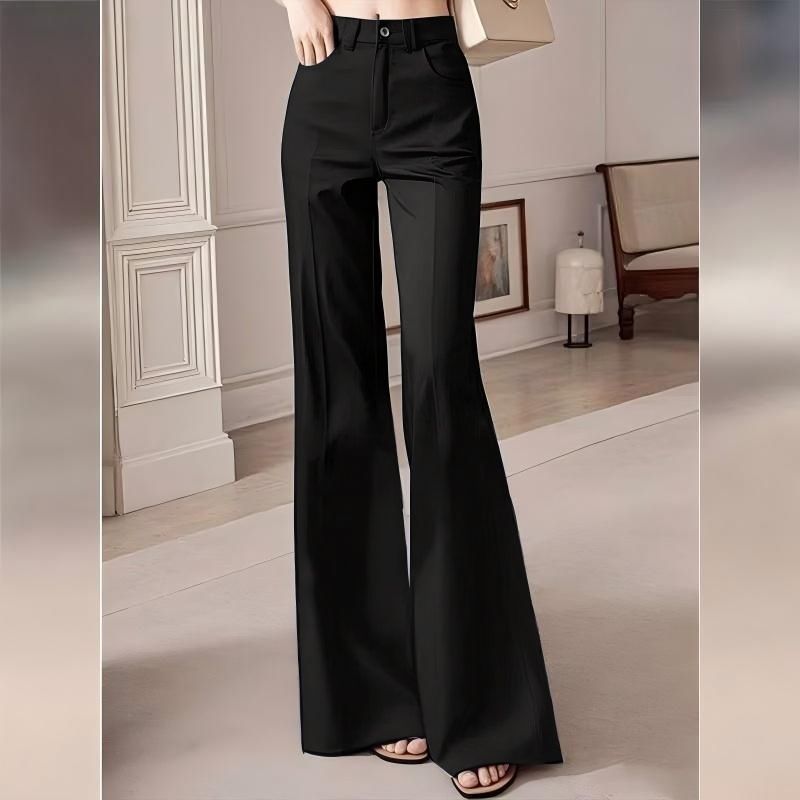 Black Suit Pants for Women Spring/Summer 2025 New Trendy High-Waisted Slimming Wide-Leg Flared Trousers