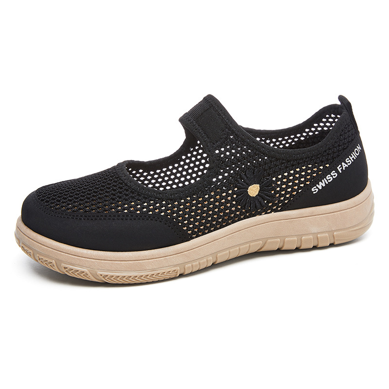 Zapatos de malla primavera y verano para mujer nuevos zapatos de un solo pedal moda moda zapatos de madre sandalias transfronterizas zapatos de mujer transpirables casuales