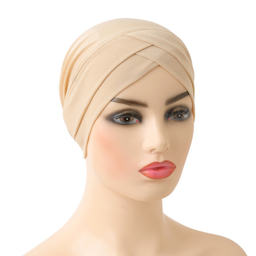 Fashion Crystal Mohair Two-Layer Cross-Over Hooded Cap Full Head Cover Head Scarf Arabic Scarf H117