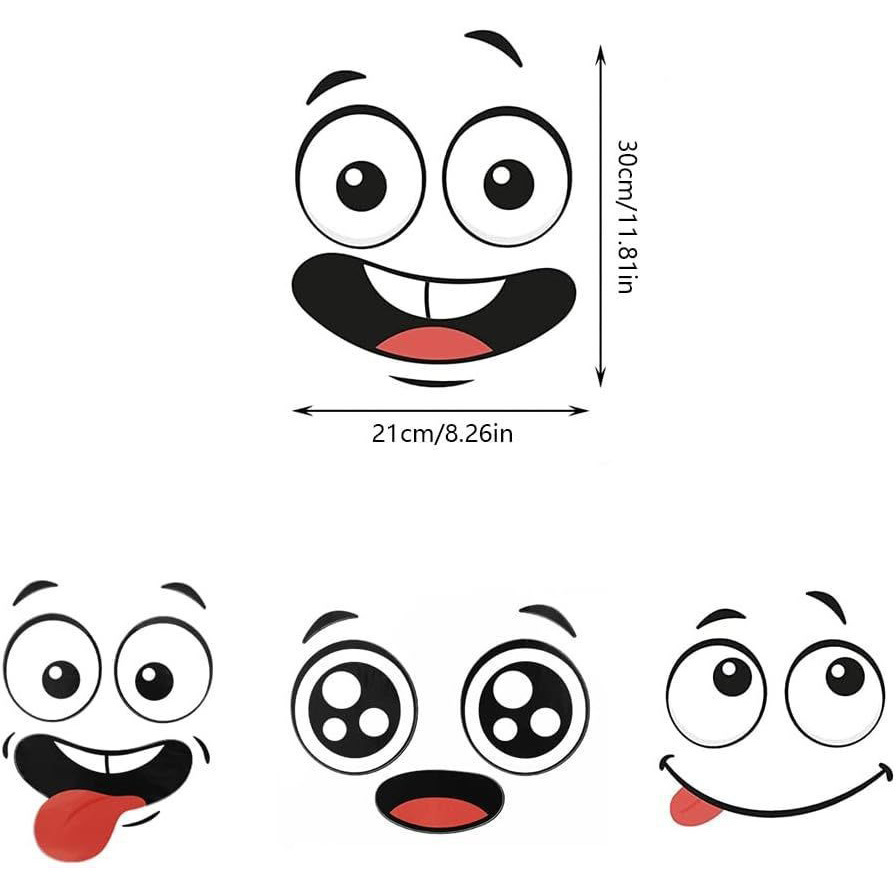 Autosticker met oogmotief, sticker voor de prullenbak, kindersticker met smileygezichtje voor op het toilet, muursticker voor de koelkast._voghion.com