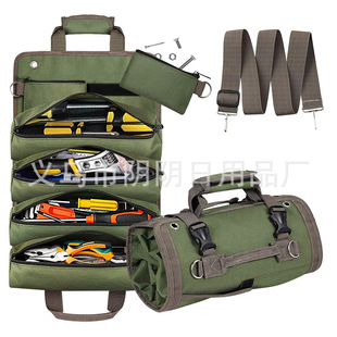 Factory Direct Sales Shoulder Strap Cross-Border Hardware Tool Storage Bag Roll Type Car Hanging Storage Bag Car