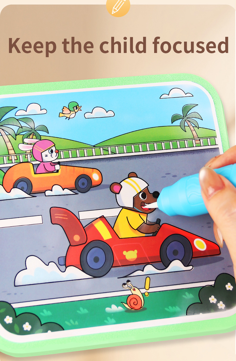 Wiederverwendbares Wasser-Malbuch Magisches Aquarell-Malbuch für Kinder Frühpädagogisches Ruhiges Buch – Detail 10